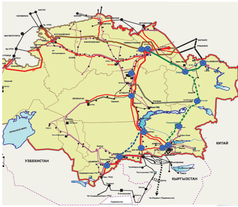 Энергетика казахстана карта